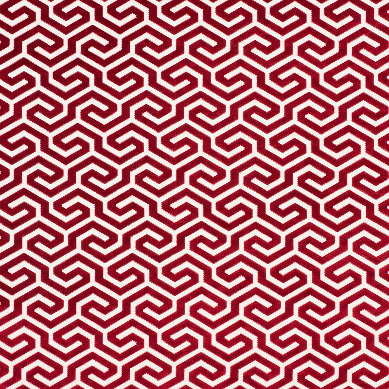 Tissu en velours Ming Fret, Rouge