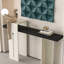 Console beige en bois massif avec forme rectangulaire noire-1785553327