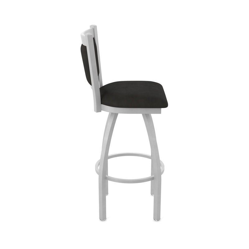 Tabouret pivotant Hadleigh, Nickel anodisé, Vinyle - espresso Canter, Tabouret de bar (siège d’une hauteur de 30 po)
