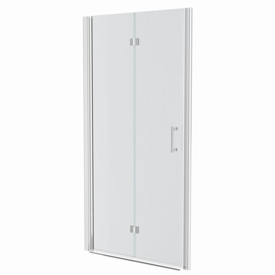 Porte de douche pliante sans cadre 36 po x l 72 po avec verre trempé, 1/4 po (6 mm)