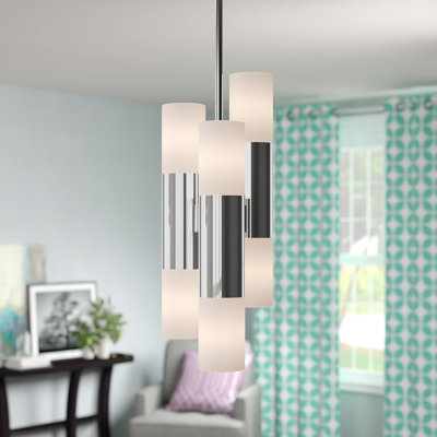 Lustre cylindrique unique à 6 lumières Otto