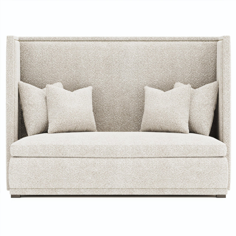 Marcourt Banquette, Bright Nickel, Cream Boucle 1146-002, Portobello