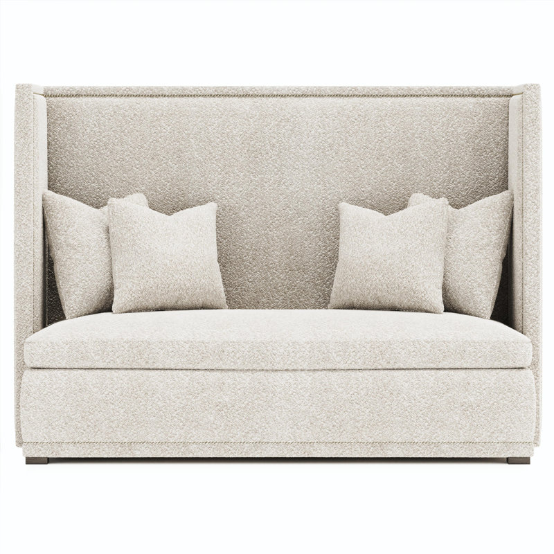Marcourt Upholstered 73'' Banquette, Portobello, Bright Brass, Cream Boucle 1146-002