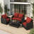 Outdoor 6.5" Thick Deep Seating Cushion Set Water-Resistant & Fade-Resistant Patio Chair Cushions-1196811643