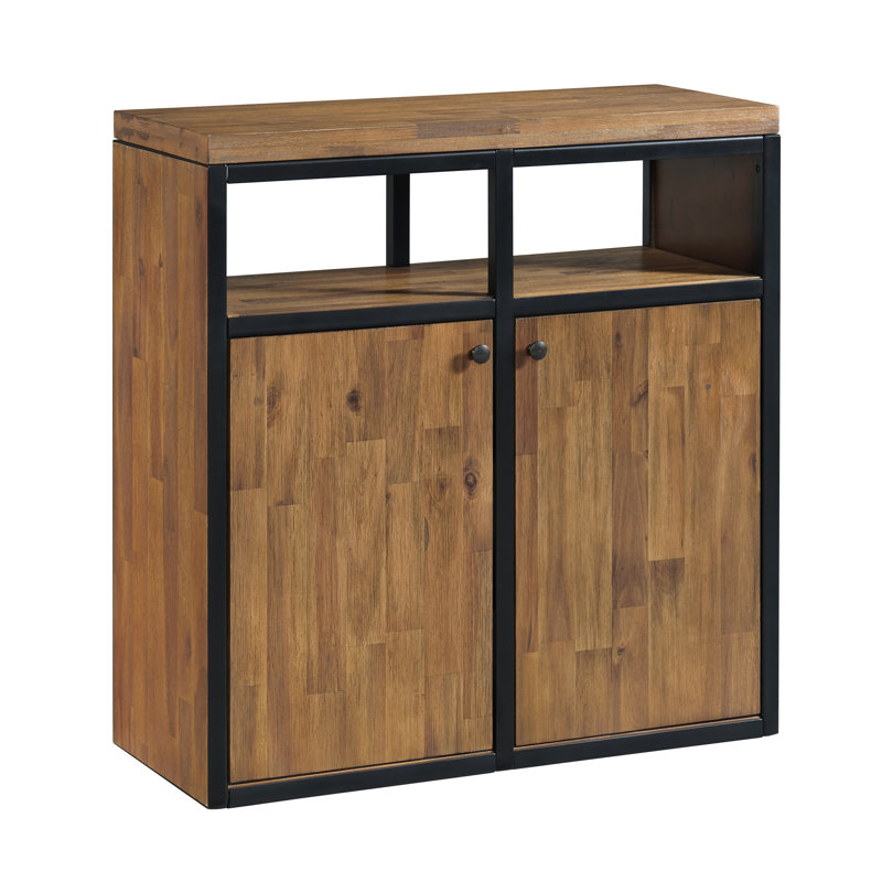 Lloyd 31" Wide Rustic Industrial Metal Frame Shoe Storage Cabinet