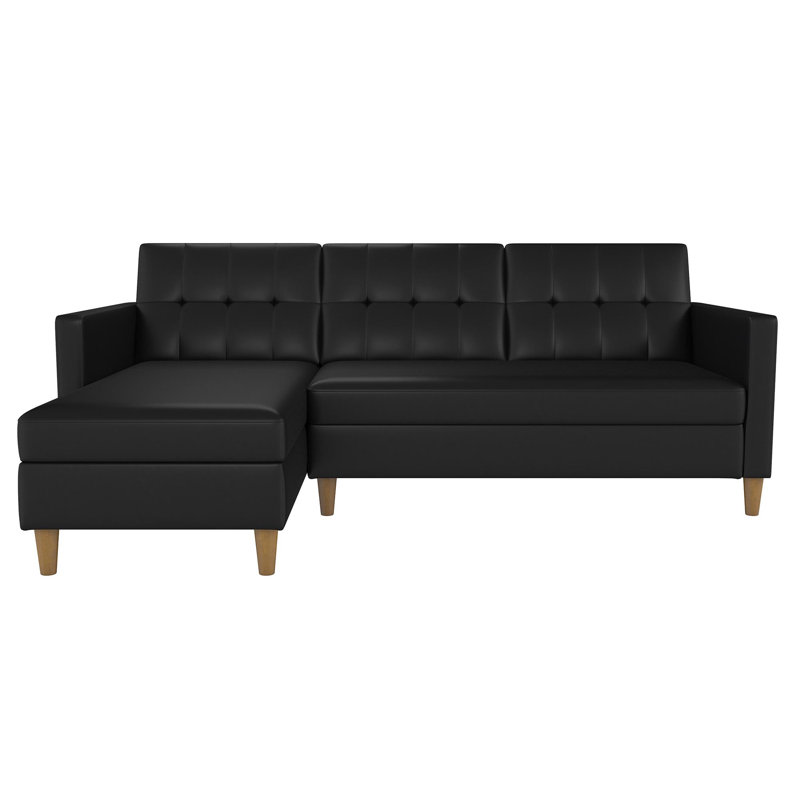Abram 3 Seater Sofa Bed, Black