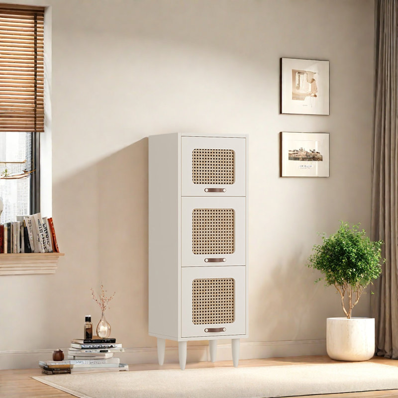 Rabehi, (3 tablettes) H 46,4 po x l 15,7 po x P 13,7 po, Blanc