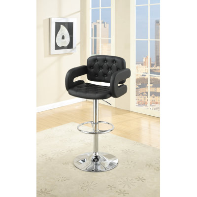 Boudreaux Swivel Upholstered Adjustable Height Counter Stool