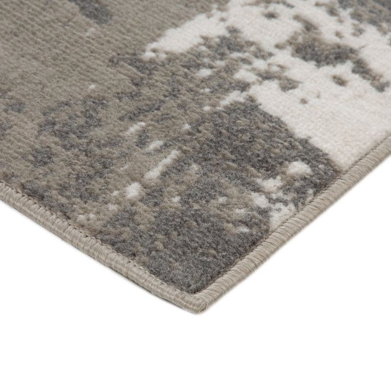Nemaha Transitional Abstract Durable Performance Gray/Ivory Area Rug, Rectangle 1'10" x 2'11"