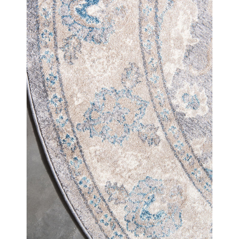 Gwendolyn Floral Indoor Rug, Round 5' - 1