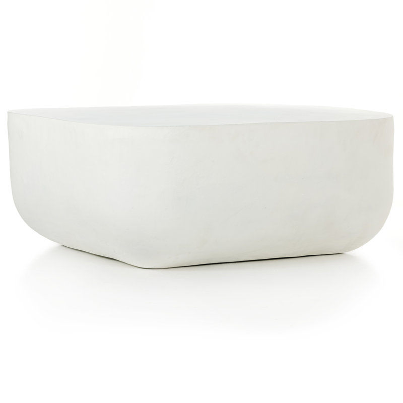 Zed Square Metal Outdoor Coffee Table , 35.5'' in. W 35.5'' in. D, Matte White
