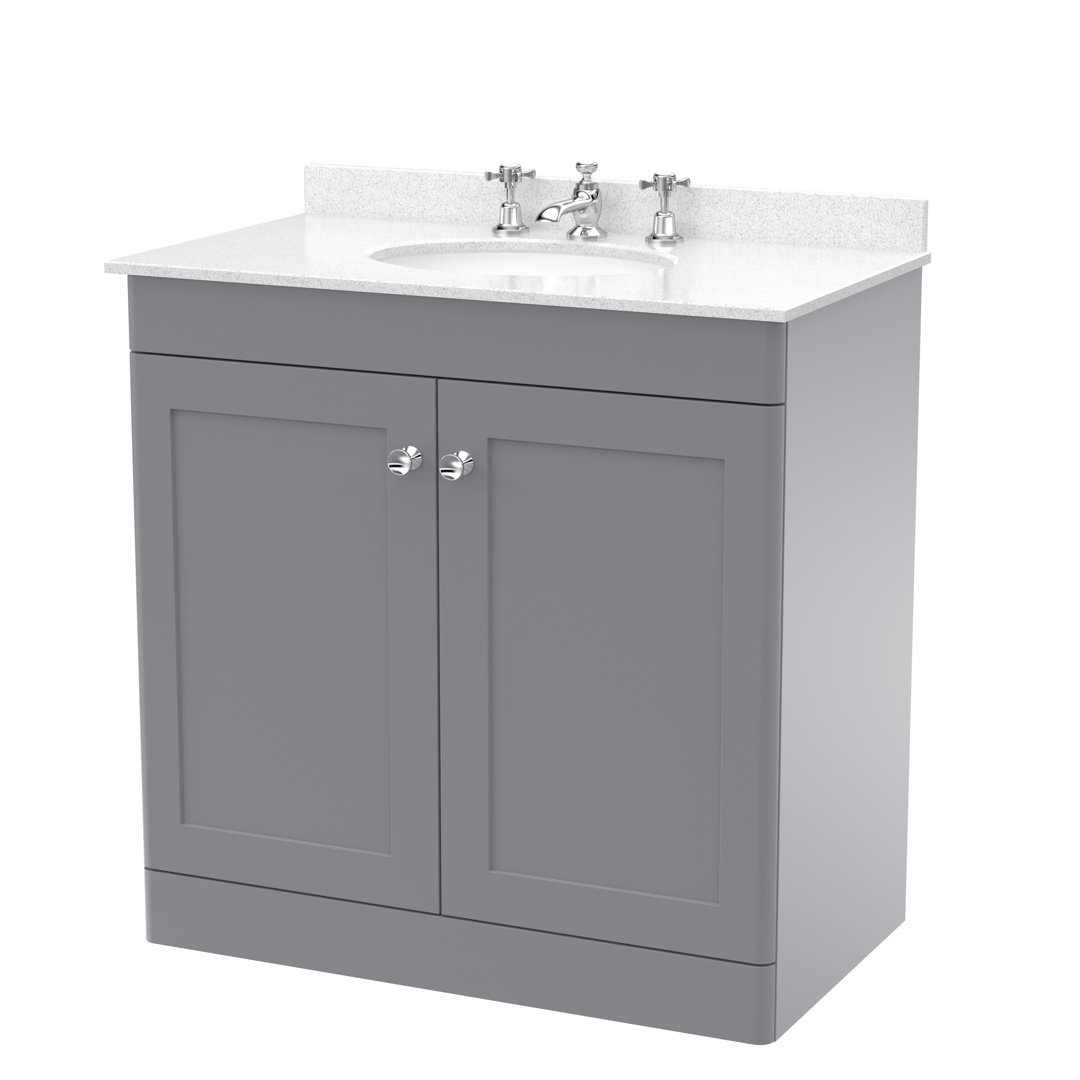 Classique 820mm Free-standing Single Bathroom Vanity with Marble Vanity Top