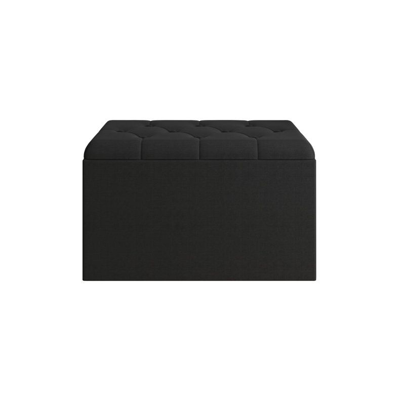 Banc de rangement rembourré Hamman, H 18,5 po x l 30 po x P 18,5 po, Noir