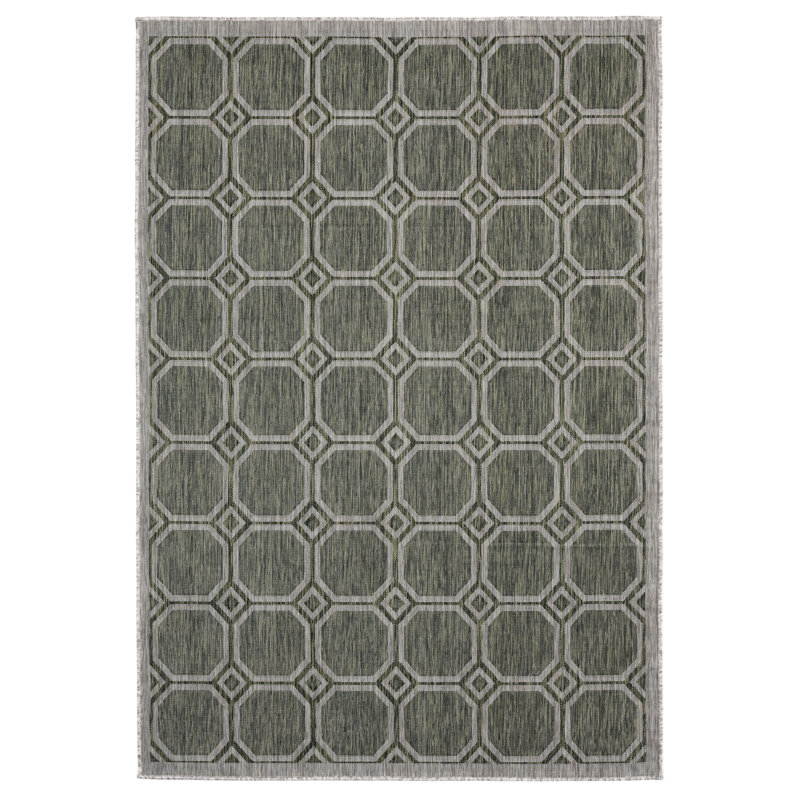 Tapis vert à motif géométrique Baily, Rectangle 7 pi 10 po x 10 pi 6 po
