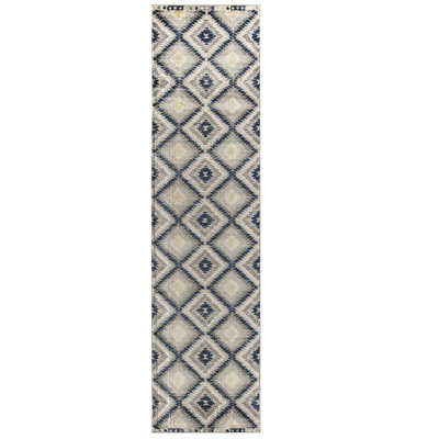 Tonio Tribal Kilim Navy Area Rug