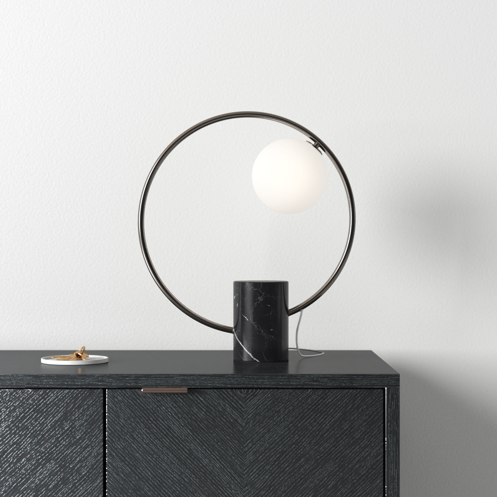 Roshena Marble Novelty Lamp, Black
