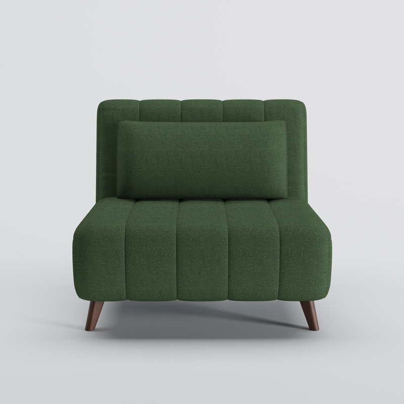 Chaise convertible rembourrée Jazariah, Vert