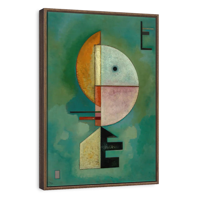 Vers le haut, 29 po x 43 po, Cadre flottant noyer
