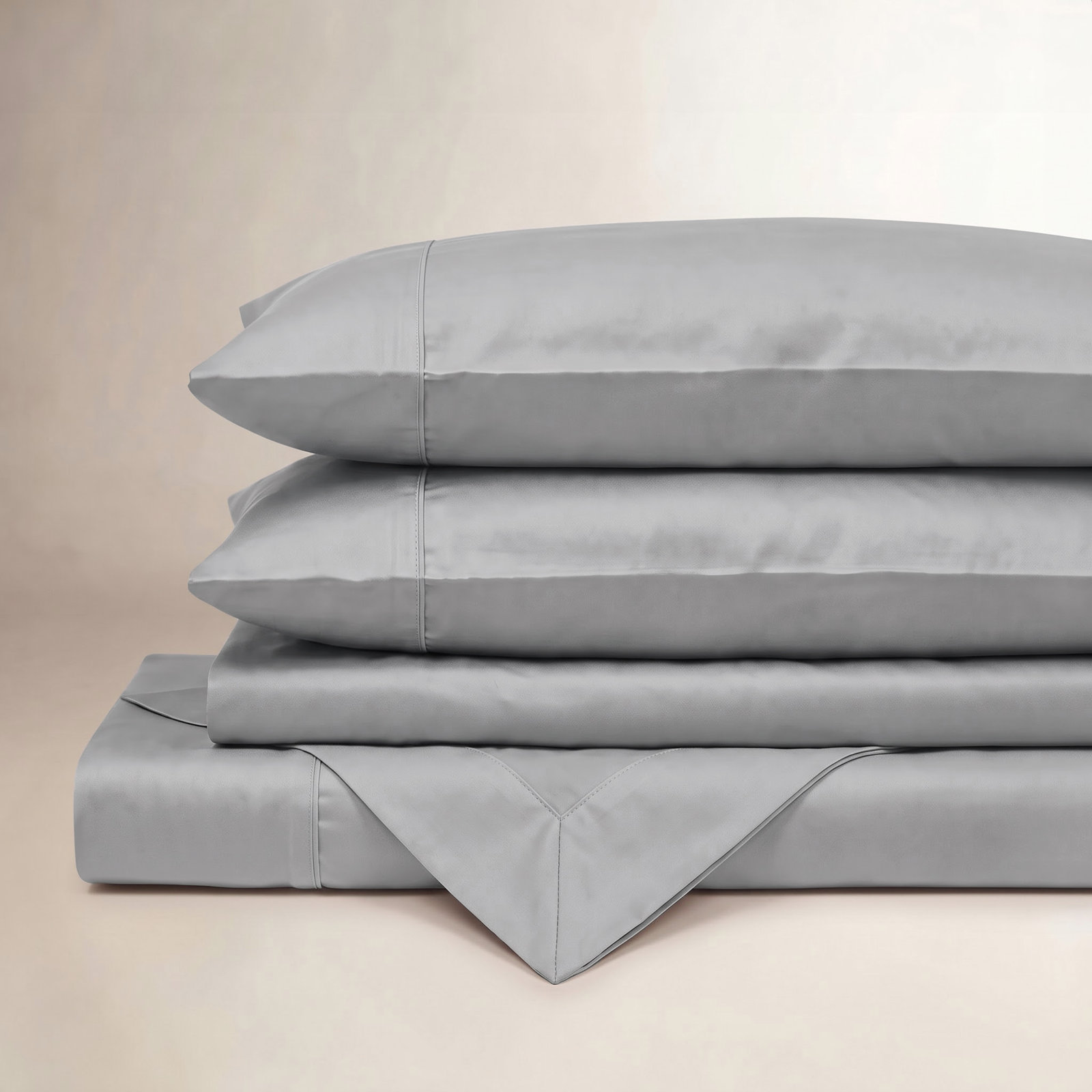 Nolea Eucalyptus 100% Silky Soft Modern Contemporary 4 Piece Sheet Set, King Sheet Set with 2 Pillowcases, Gray