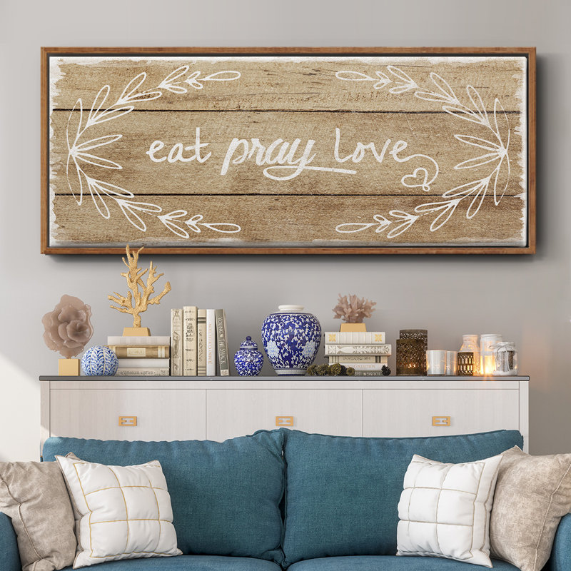 «Eat, Pray, Love», toile encadrée, H 8 po x l 20 po