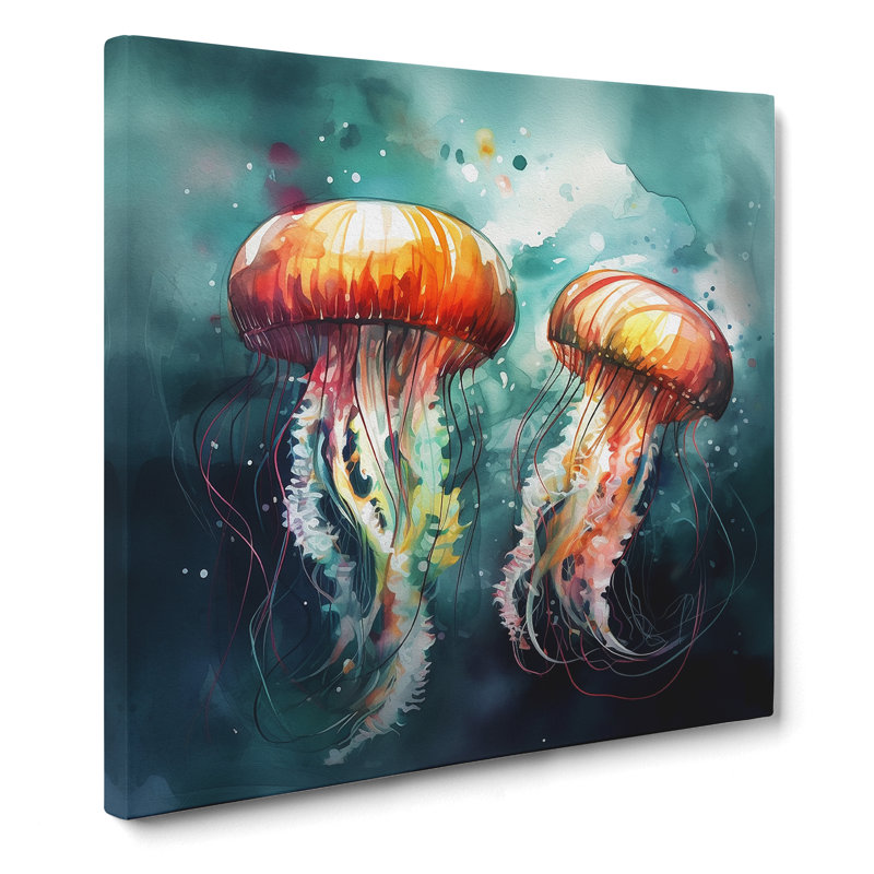 Jellyfish Abstract Art No.1 - Wrapped Canvas