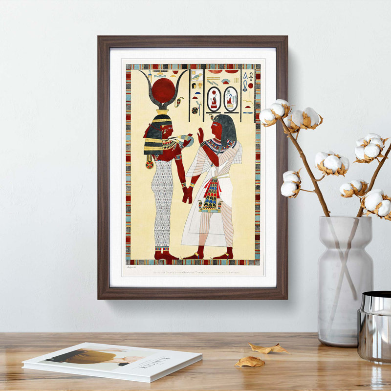 Goddess Isis by G.B. Belzoni - Picture Frame Painting Print, Walnut Framed, 36cm H x 27cm W x 2cm D