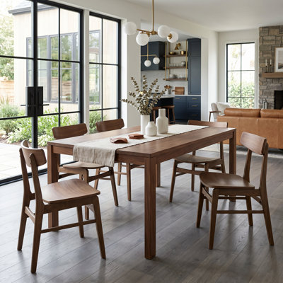 Solid Wood Dining Chair with Curved Seat&Back