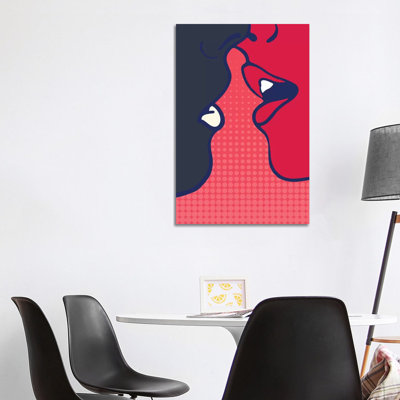 The Kiss - Pink by Kubistika - Wrapped Canvas Painting