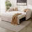 Twin Size Velvet Upholstered Daybed with Pop-Up Trundle - Beige, Cozy Sofa & Guest Bed Combo-1164422436