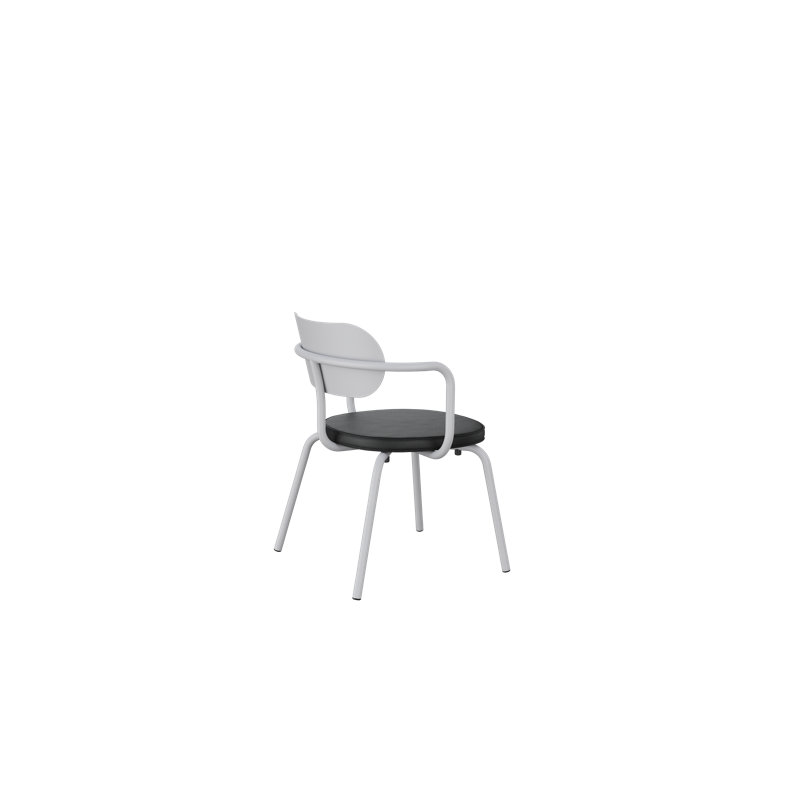 Méridienne d'extérieur Khylia, Noir, Aluminium blanc
