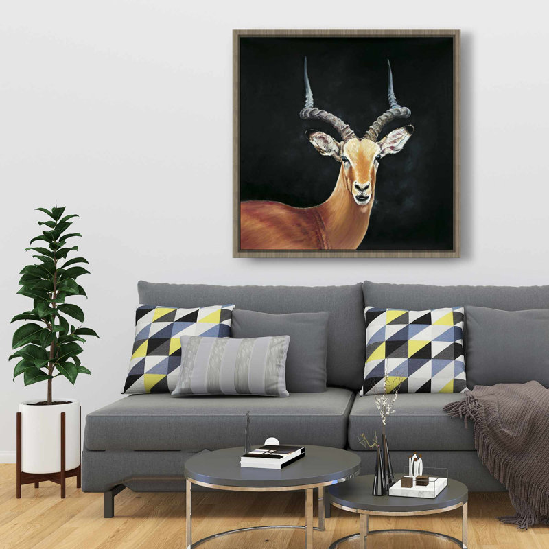 Antilope - Toile brune encadrée pour la décoration intérieure