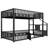 Metal Bunk Bed With Storage Staircase-355404988
