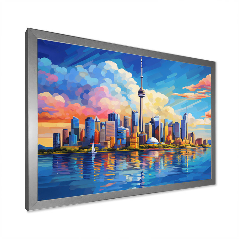 Popart Australian City - Sydney Canvas Prints, H 34 po x l 44 po x P 1,5 po, Cadre photo argenté