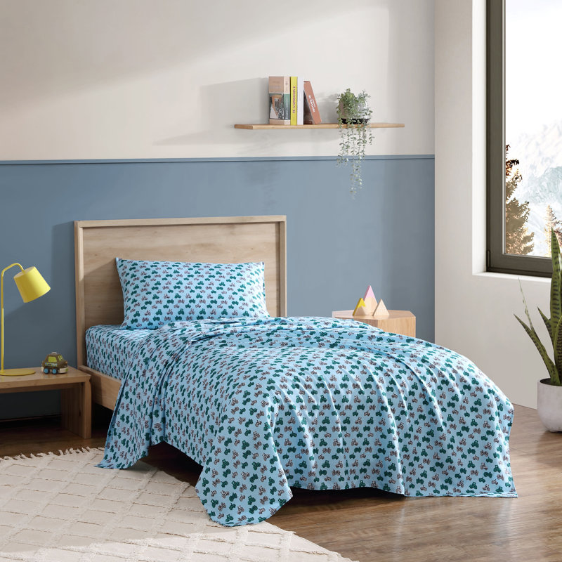 Ensemble de draps imprimés confortables Eddie Bauer pour enfants, Ensemble de draps pour grand lit avec deux taies d