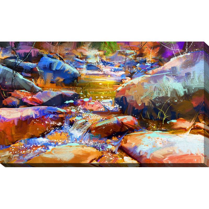 " Water Rocks ", 24" H x 40" W x 1" D