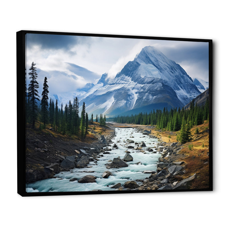 Canada Misty Mountain Majesty II - Canada, art mural, Cadre flottant noir, H 30 po x l 40 po x P 1,5 po