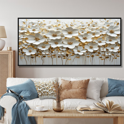 «Moneak Widlflowers Golden Creamy Blossoms In The Spring VI - Wildflowers», art mural