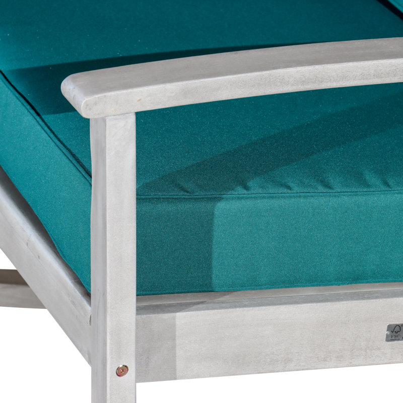 Chaise berçante en eucalyptus, Argenté / Vert