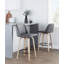 Tabouret de comptoir à hauteur fixe de 26 po avec pieds en bois cintré et repose-pieds rond Thea-129427563-129427567-129427573