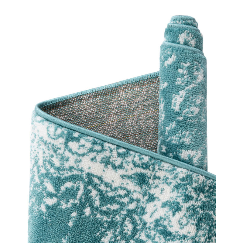Tapis floral Brandt, Rectangulaire 8 pi x 10 pi, Blue