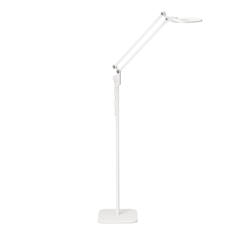 Edison Adjustable White Aluminum LED Task Floor Lamp