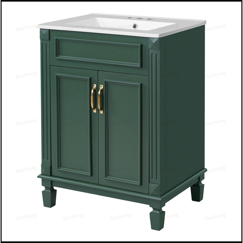 Meuble-lavabo 24 po avec tablette réglable, Vert
