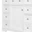 Base de meuble-lavabo de 36 po en blanc. 1 armoire et 6 tiroirs. Attrait moderne. Bois massif et surface peinte résistante. Autoportante. Assemblage requis sans lavabo. Blanc avec tablette réglable.-1862658244