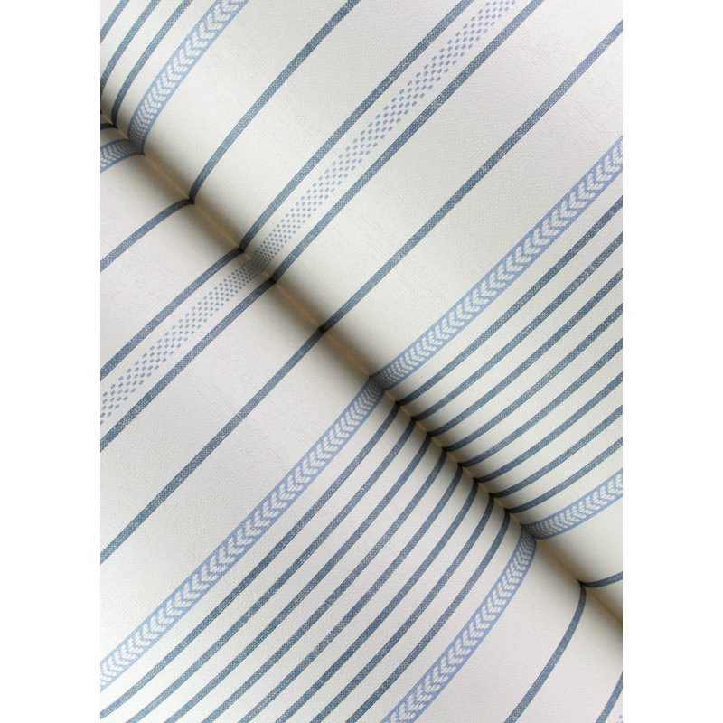 Papier peint à rayures Navarres, Bleu