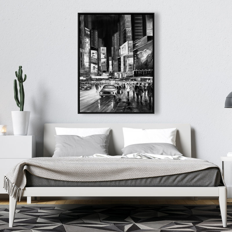 Times Square, reproduction monochrome sur toile