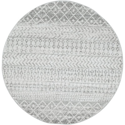 Warkentin Geometric Light Gray/Gray/White Area Rug