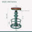 TABOURET INDUSTRIEL À HAUTEUR RÉGLABLE, TABOURET PIVOTANT AVEC TABLETTE EN BOIS MASSIF ET BASE EN MÉTAL À STYLE D'HYDRANT INCENDIE, POUR ÎLE DE CUISINE, BAR À LA MAISON, VERT-2137743345