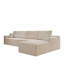 Siège modulaire 131,9 * 68,9 po, canapé modulaire rembourré pour salon, chambre à coucher, appartement, aucun assemblage requis, combinaison gratuite pour 4 PC, tissu en velours côtelé moelleux, blanc-459928496-454237292