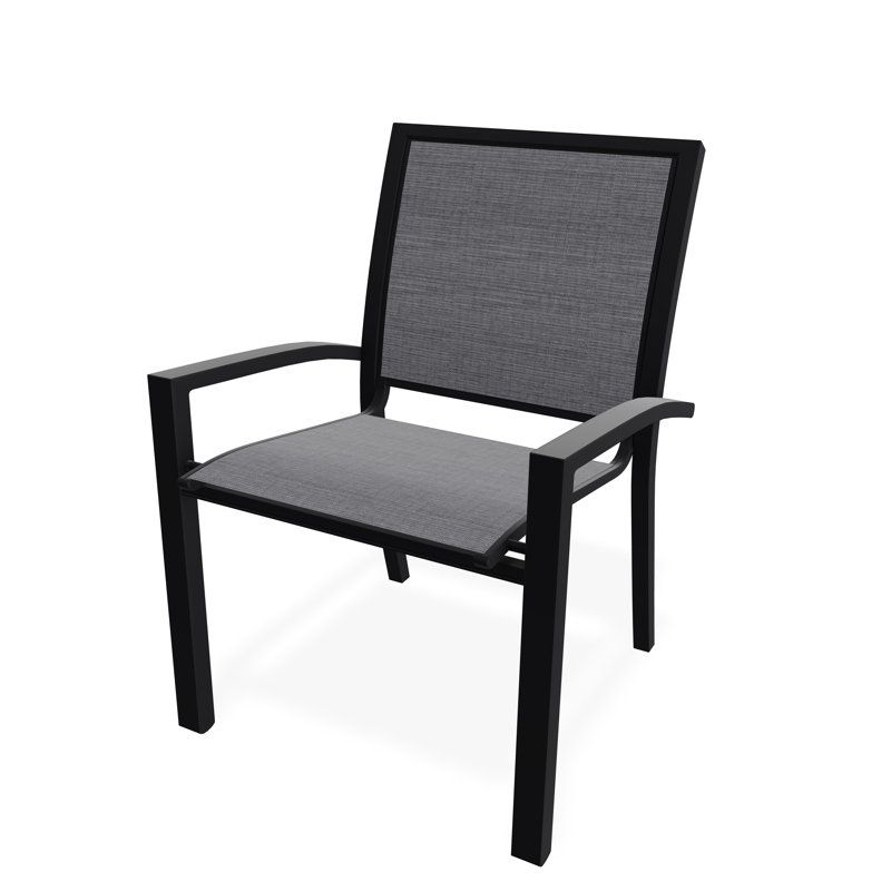Chaise de café empilable Kendall, Noir, Étain Augustine