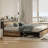 Industrial King Platform Bed with 4 Drawers & Integrated Charging Station, Featuring Headboard Shelf -451440130